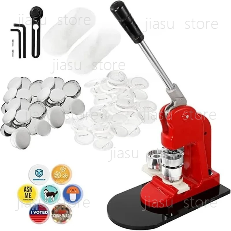 

Manual Tinplate Badge Press Machine, DIY Button Badge Maker Machine with Full Making Accessories Kit