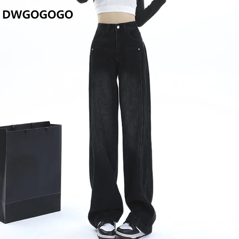 

Vintage Women Wide Leg Jeans Harajuku Baggy Denim Trousers Oversized Grunge Streetwear Y2k Pants Korean Fashion