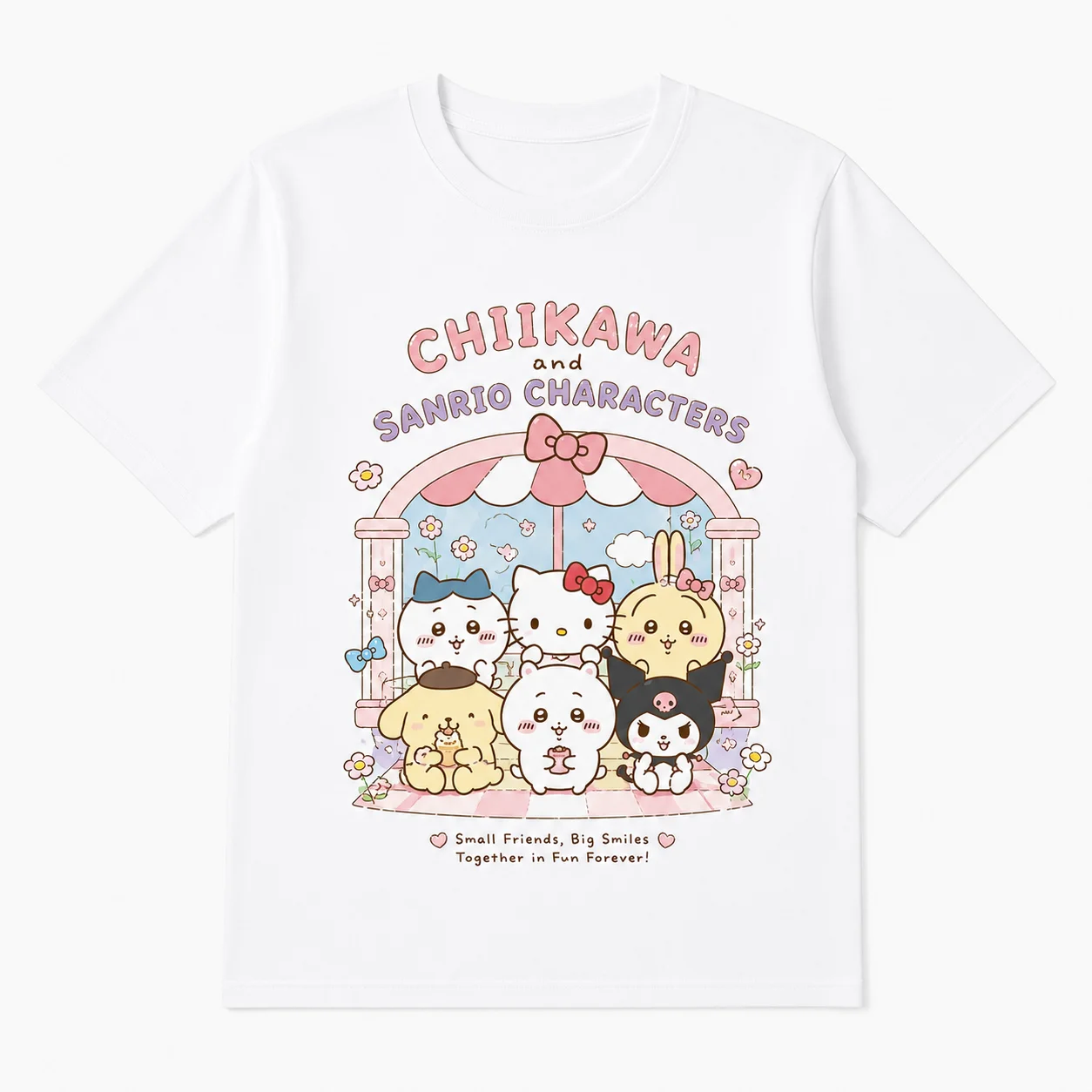 2026 CHIIKAWA Sommer Eltern-Kind Reines Baumwoll-T-Shirt Bequem Atmungsaktiv Hochwertig Ins Y2k Herren-T-Shirts – Detail 4