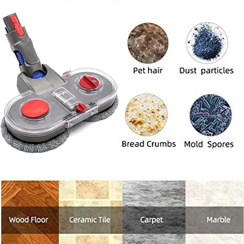 Floor drag suction head For Dyson V7 V8 V10 V11 V15 Vacuum Cleaner Electric Mop Head Rag Cloth With Water Reservoir Attachment