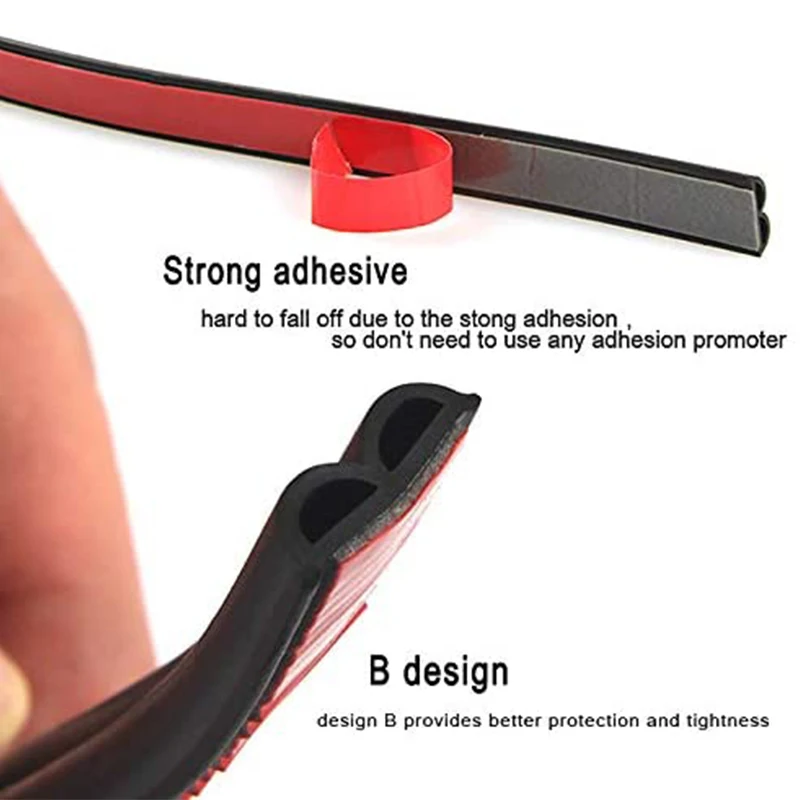 Bandes d'étanchéité de porte de voiture de type B, coupe-froid de bruit, isolation en caoutchouc, coupe-vent, imperméable, autocollants de bain latéraux