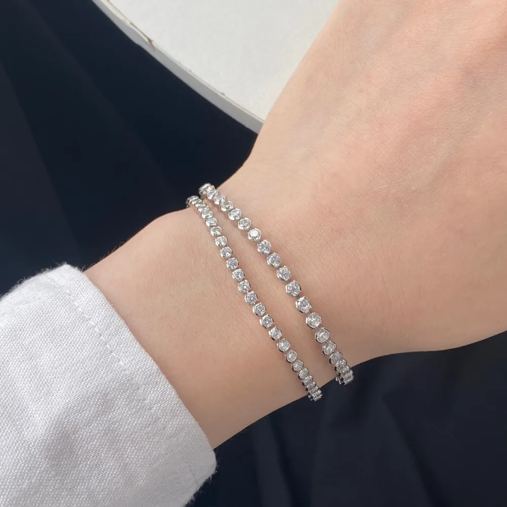 Factory Drop Shipping Jewelry Bracelet S925 Sterling Silver  Zirconia Tennis Bracelet Women's High Jewelry