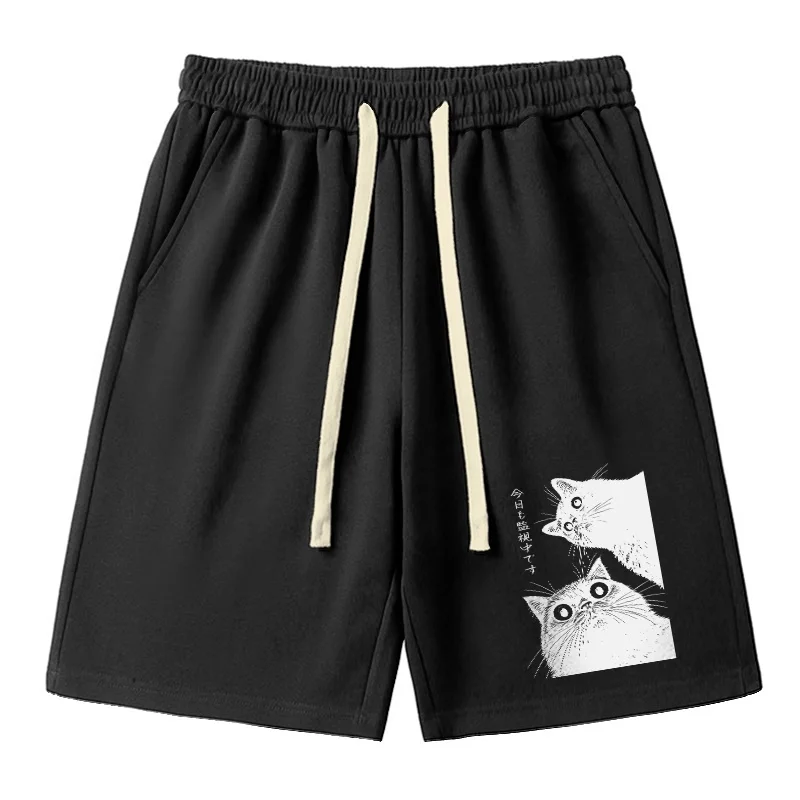 

2026 Cat Watching Today's Printed Casual Jogging 3D Shorts Men's Shorts Women's Loose Drawstring Outdoor Sports Shorts