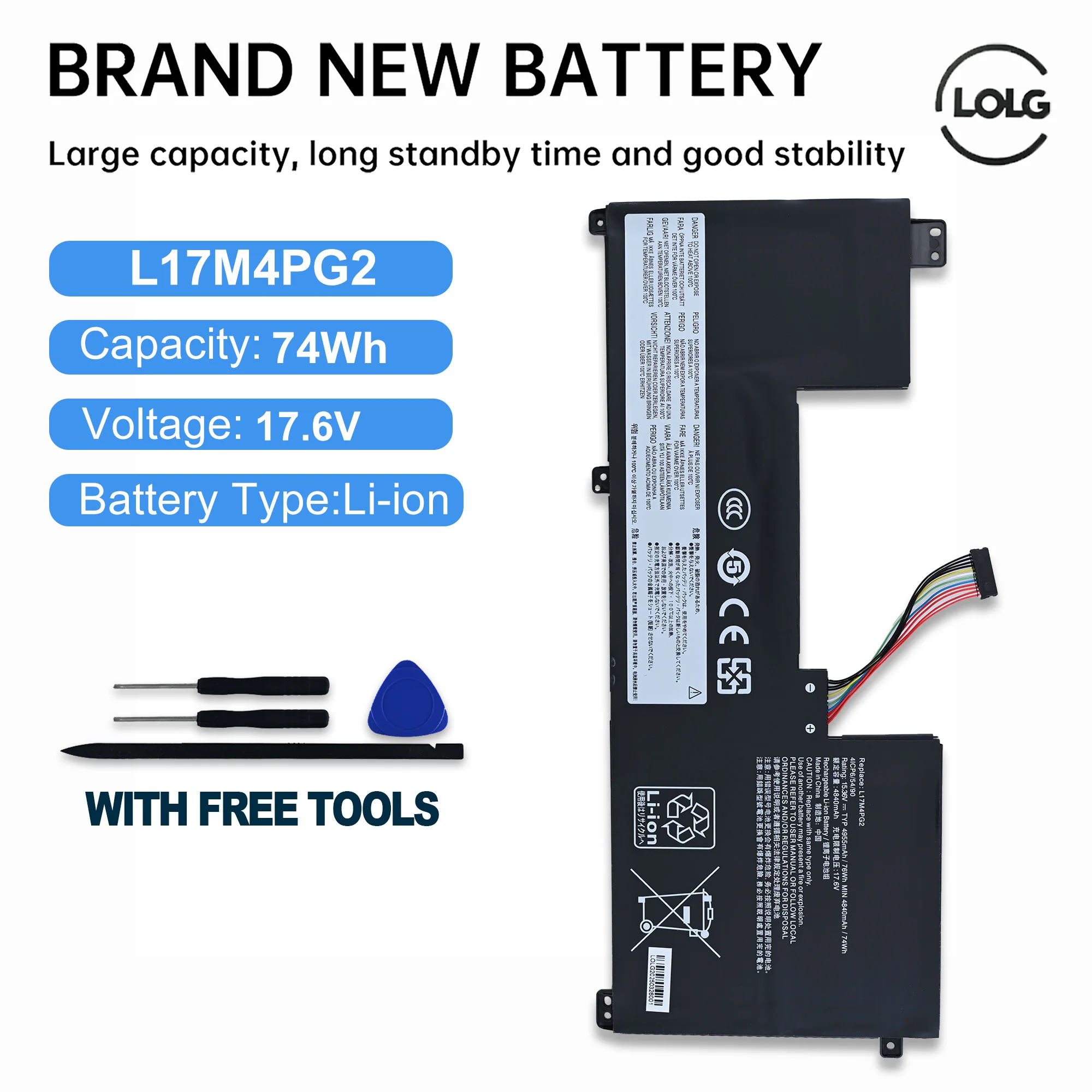 

L17M4PG2 Battery For Lenovo Legion Y730-17ICH Y740-17IRH Y9000K Series L17M4PG2 L17C4PG2 L17L4PG2 L17S4PG2 L18C4PG1