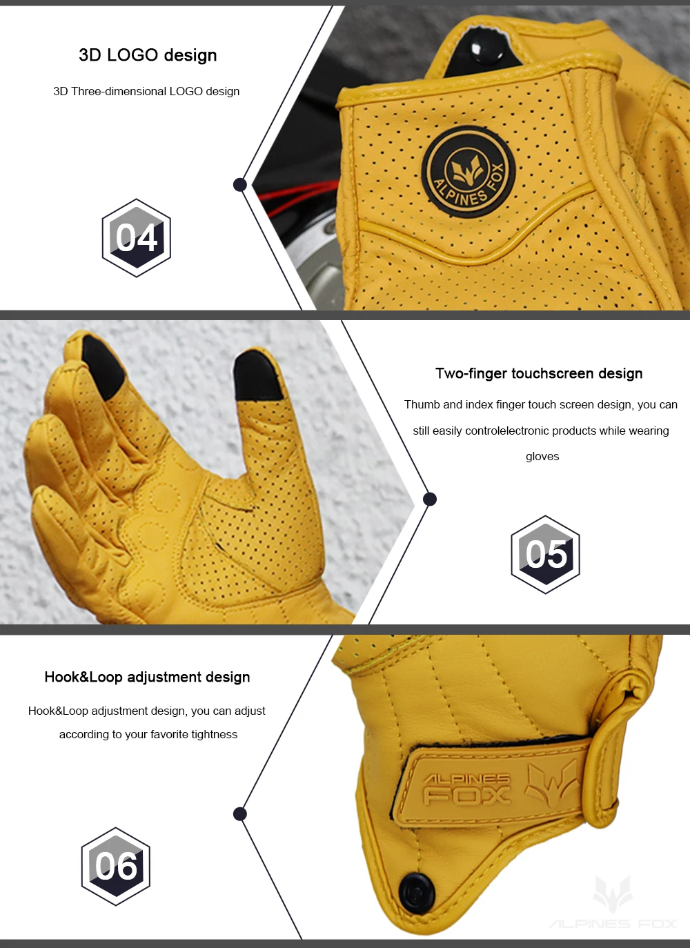 Vintage Ziegenleder Motorradhandschuhe Sommer Herren Gelb Retro Leder Motorradfahrer Guantes Motorrad Motocross Handschuh M-XXL – Detail 12