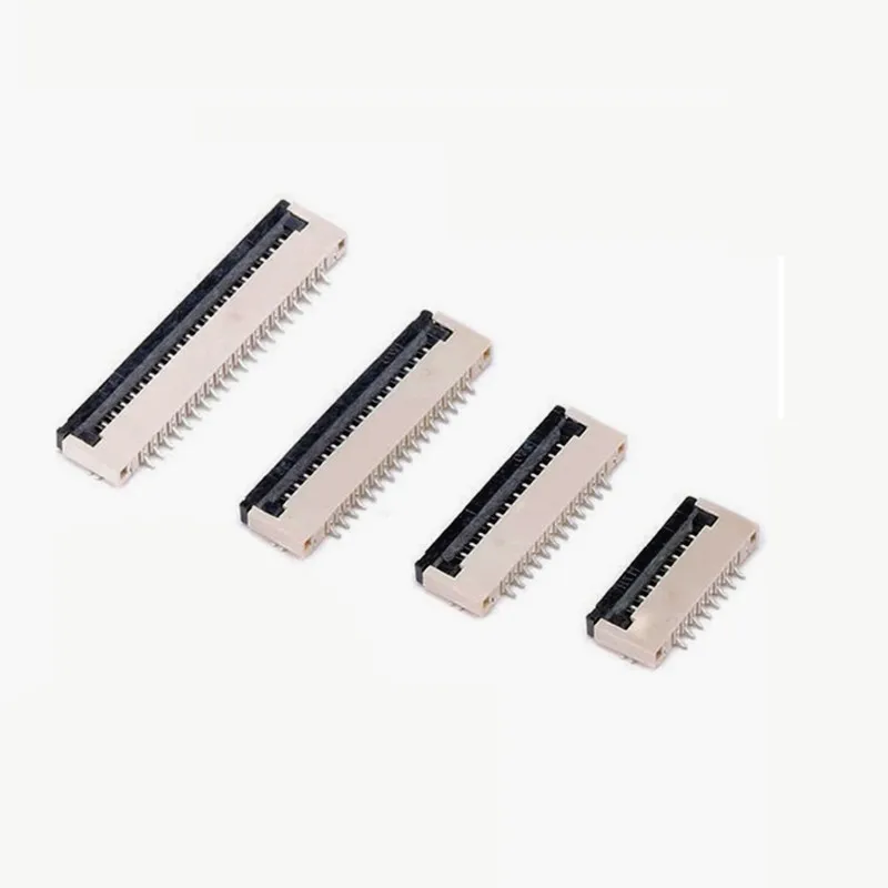 10pcs 0.5mm/1.0mm Pitch Under Clamshell Socket FPC FFC Flat Cable Connector 4P 5P 6P 8P 10P 12P 14P 16P 20P 22P 24P 30P 34P