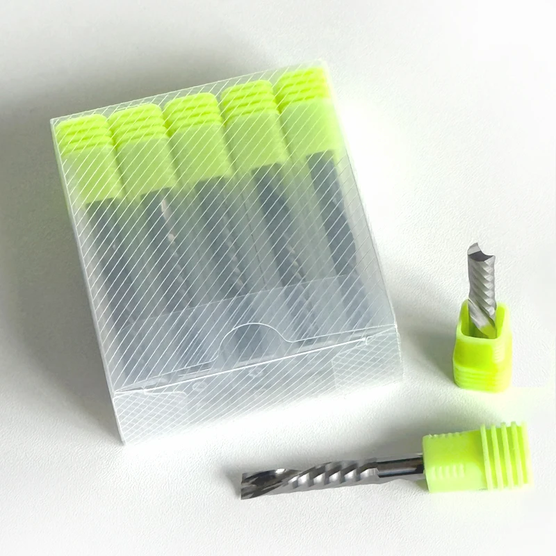 10pcs/Lot 3.175/4/5/6/8mm AAAAA Single Flute Left Spiral Milling Cutter - Down Cut CNC Carbide Router Bit End Mill