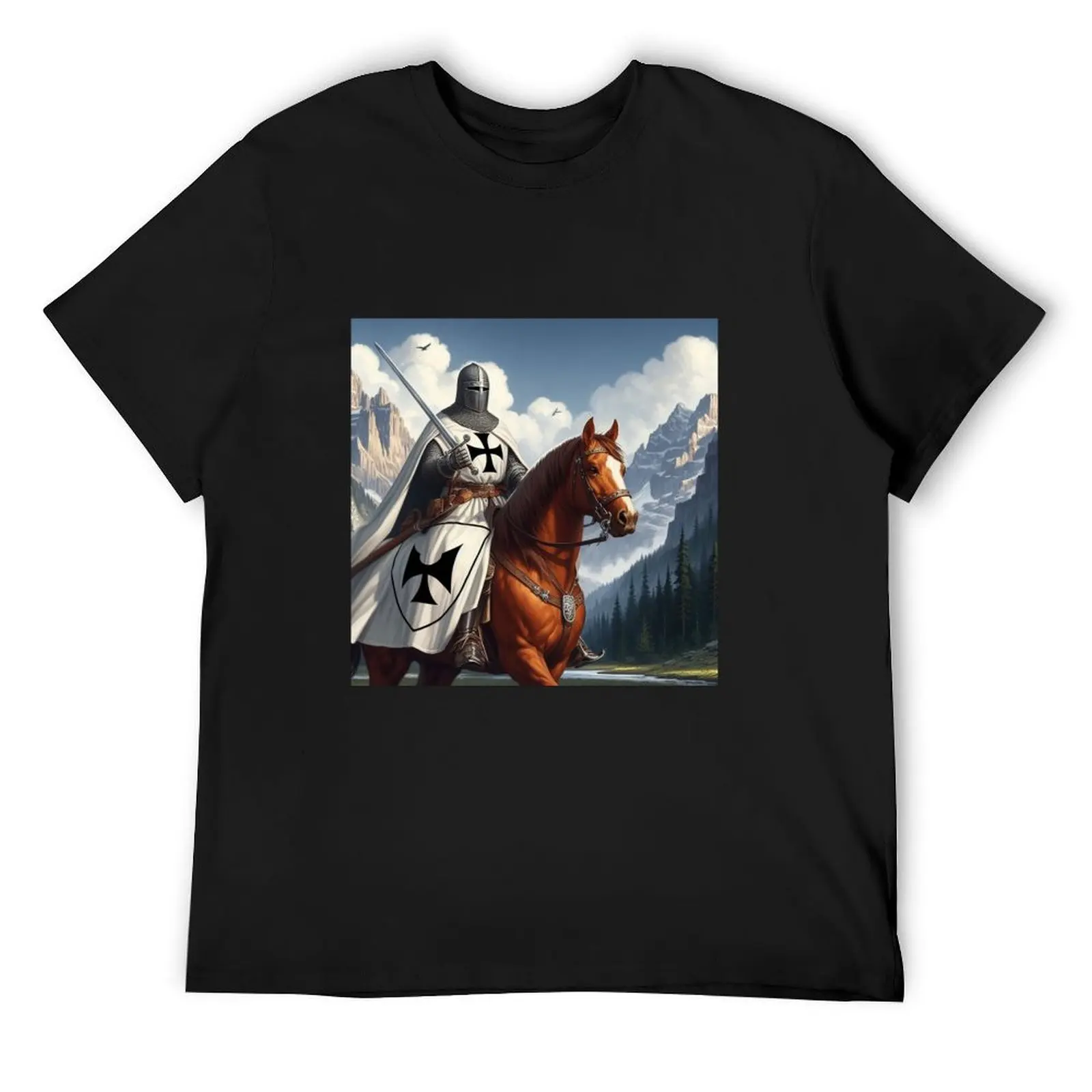 Knight of the teutonic order. T-Shirt custom shirt hippie clothes cotton t shirt men