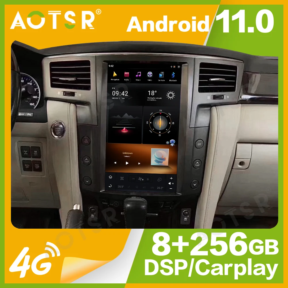 

13.6'' Qualcomm For Tesla For Lexus LX570 2007-2015 Car Radio Multimedia Player Android 11.0 Auto GPS Navi Carplay Head Unit