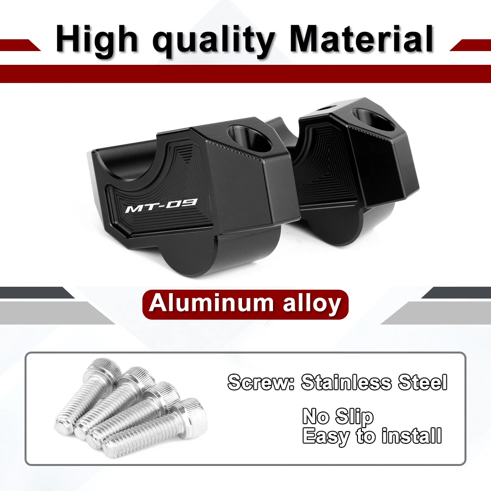 Motorcycle Risers Handle Bar For Yamaha MT-09 MT 09 mt09 2024-2025 CNC Aluminum Offset Handlebar Mount Clamp Adapter