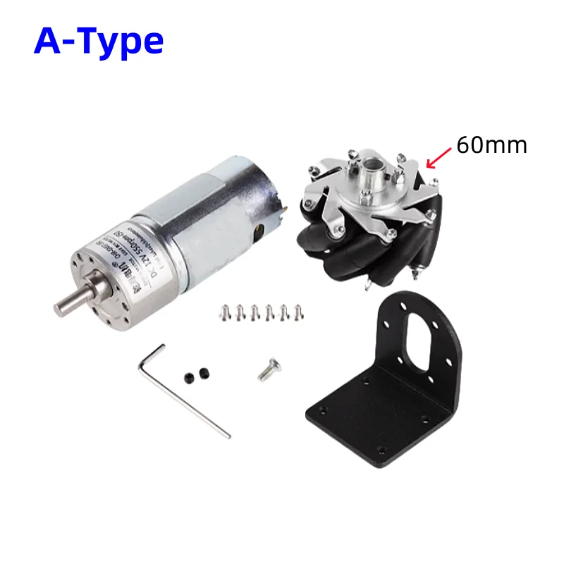 GM37-550/JGB37-550 Smart Car Set Deceleration Motor 37MM Metal Gear Tire 6V12V24V