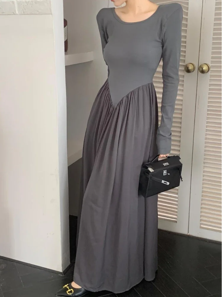 Dresses Women Slim Sexy Design Pure Empire Simple Korean Style Folds Basic Creativity Midi Vestidos Spring Temperament Hot Girls