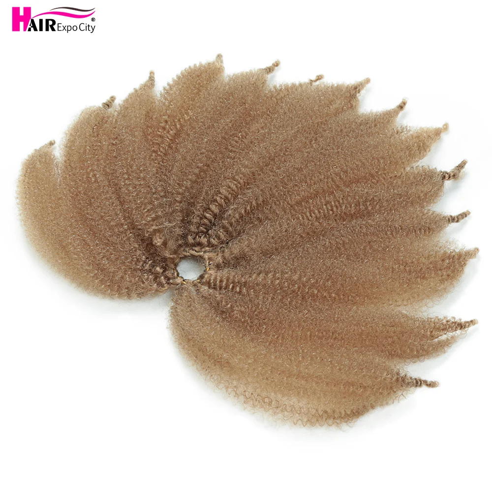

Kinky Bulk Crochet Hair 8 Inch Synthetic Spring Afro Twist Crochet Braids For Women Ginger Brown Marley Braiding Hair Extensions