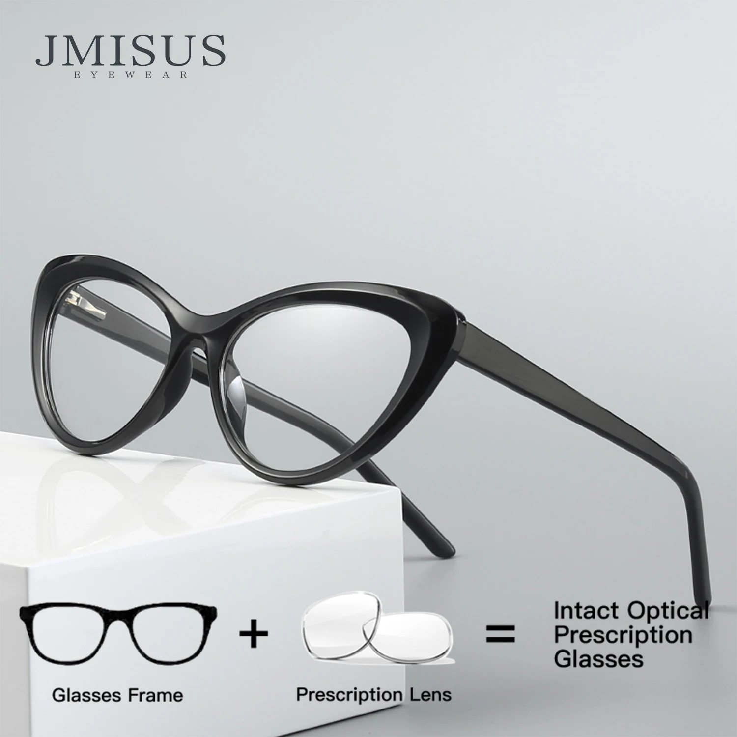 

JMISUS 2025 New Arrivals Retro Cateye Prescription Glasses Spring Leg Myopia Eyewear Butterfly Progressive Eyeglass for Women