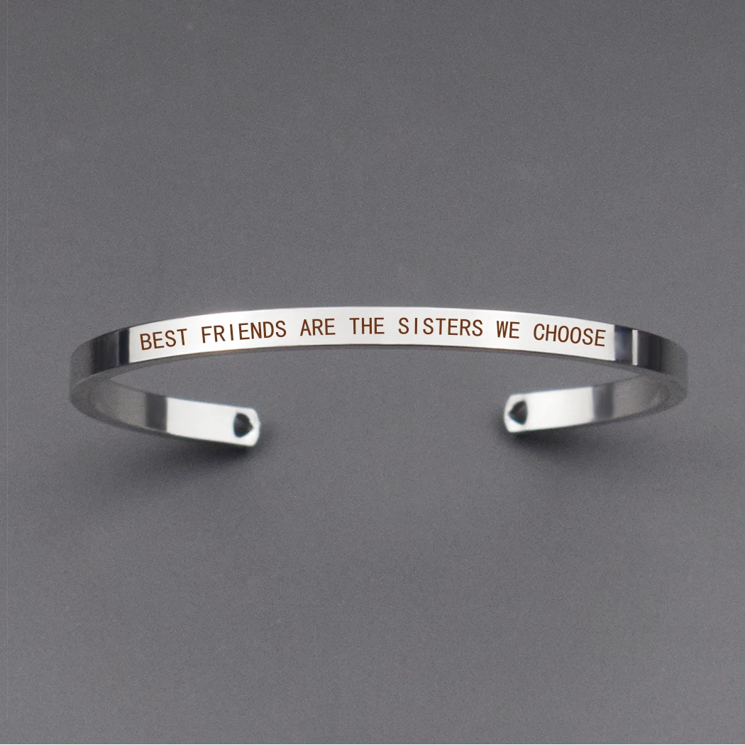 Best Friends Are The Sisters We Choose Friendship Bracelet Best Friends Cuff Bracelet Bangle Engraved Gifts for Best Friends