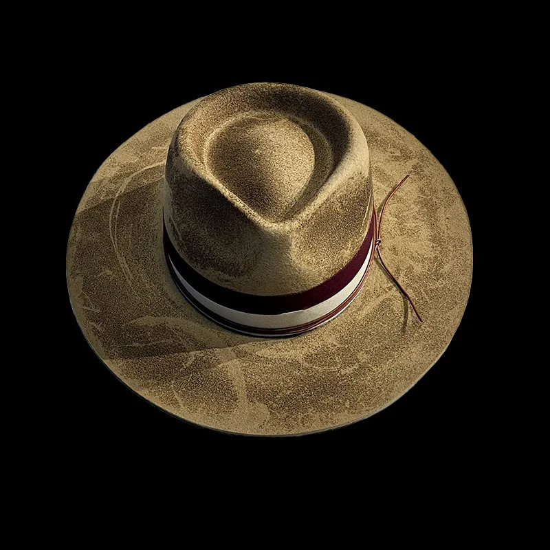 Autumn and Winter Vintage Style Wool Hat with Teardrop Top, Pure Wool Felt Hat