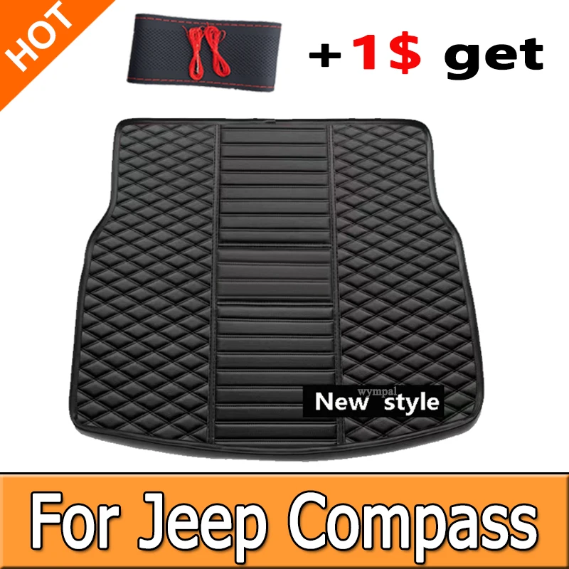 

Car Mat For Jeep Compass MP 552 2017~2022 Leather Waterproof Tapete Automotivo Para Carro Pad Car Rear Trunk Mat Car Accessories