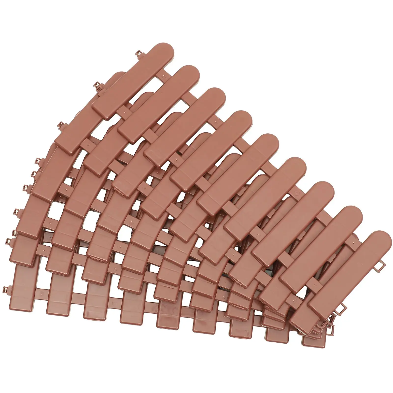 5pcs White Fence 50cmx13cm Reinforced Round Head Garden Border Yard Fencing Plastic Patio Lawn Edging Small Fence Gardening