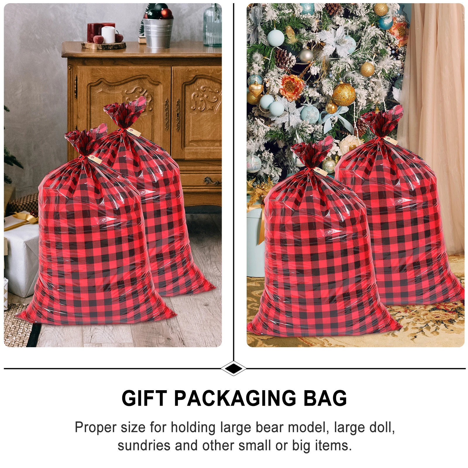 

3PCS Gift Large Capacity PE Material Wrapping Sack for Party Christmas Storage Bag Packaging Toys Gift Packaging Bag