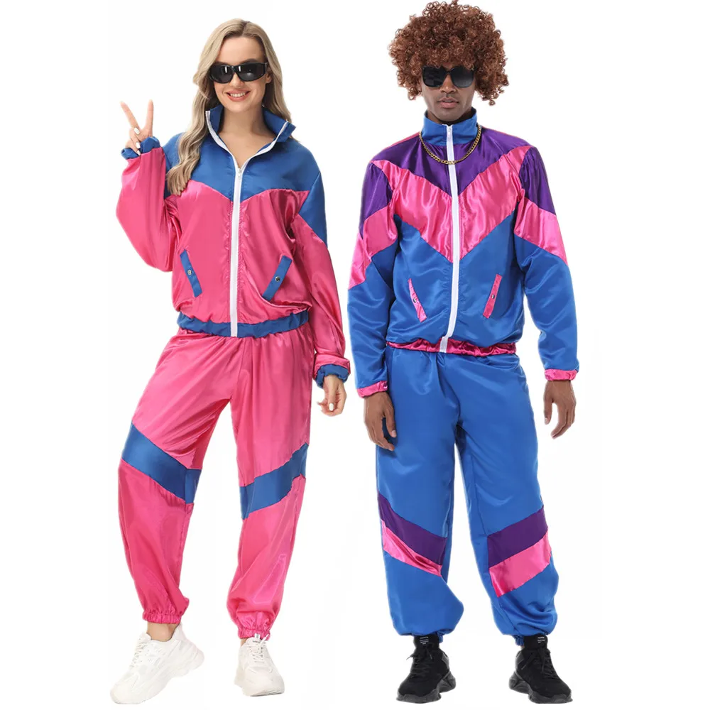 Carnaval Halloween Paar 1970S Hippie Kostuum Voor Mannen Retro Rock Disco Hippie Cosplay Fancy Party Jurk