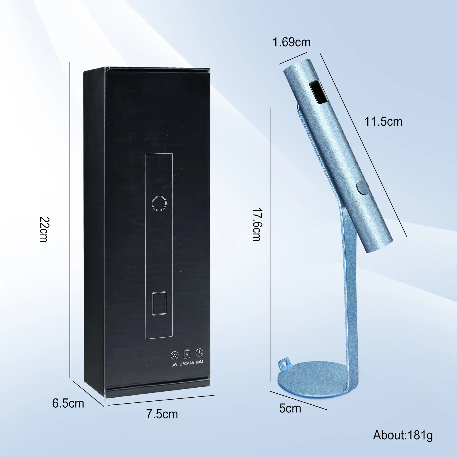 مصباح أظافر صغير محمول بالأشعة فوق البنفسجية LED قابل لإعادة الشحن مع ضوء تركيز معدني وسيليكون لفن الأظافر