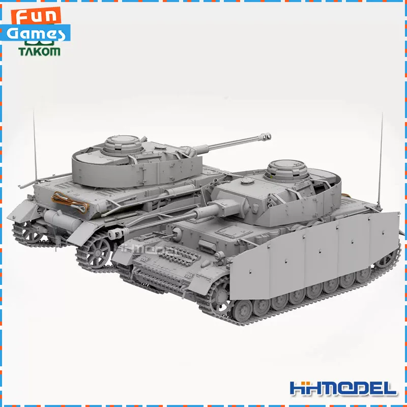 Original Takom-world 8019 1/35 Panzer IV H Early Version Assembly Model with Metal Tubes and Partially Assembled Tracks Toys