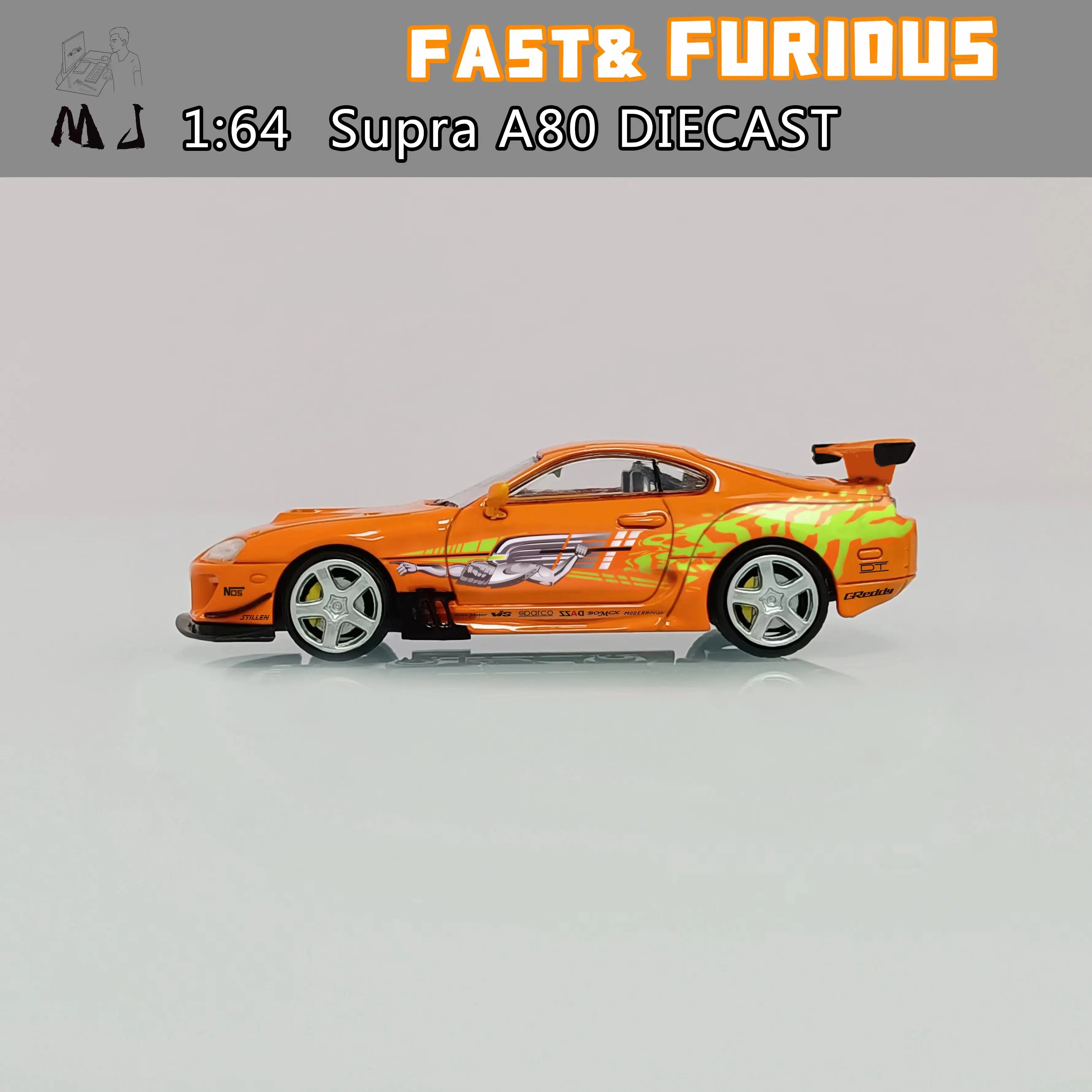 Modèle de voiture moulé sous pression, Pré-commande, Orange, MLLF, 1:64, Supra, A80, FNF