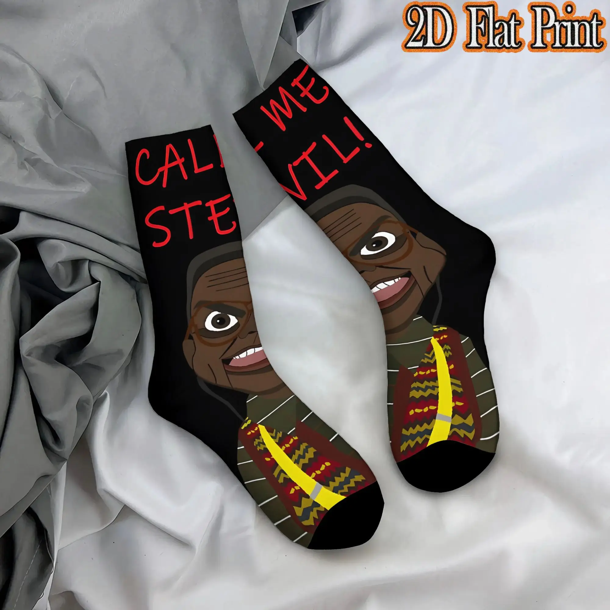 Fashion Retro Steve Urkels Evil Dummy  Family Matter Men's  CompressionSock Unisex Family Matter Funny Mid-Calf Socks