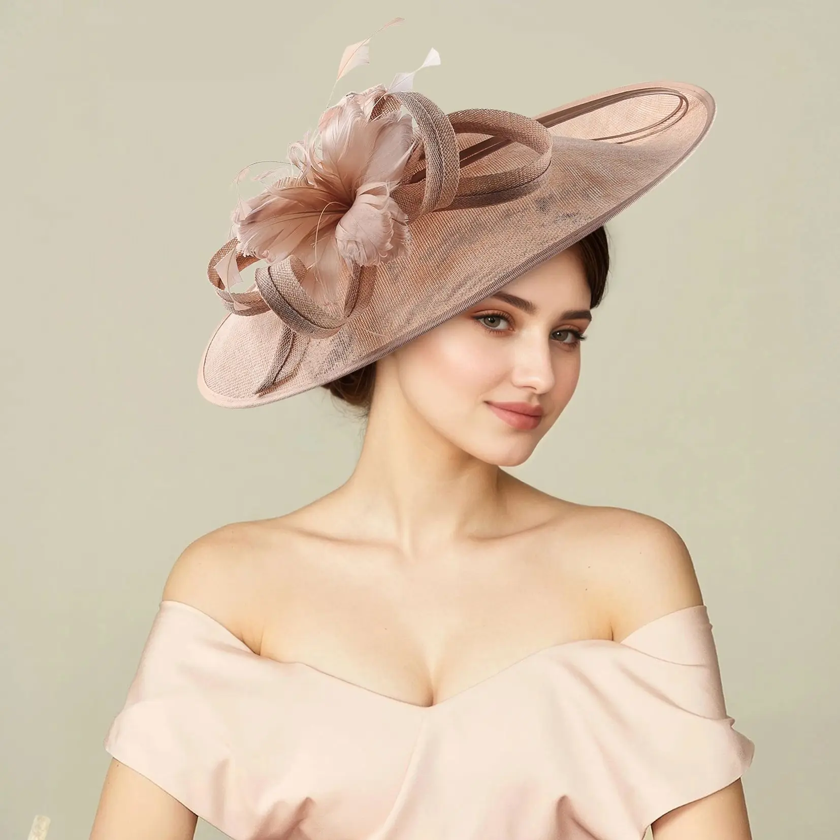 

Лидер продаж, женский цилиндр, большой Sinamay Fascinator, разноцветные цветы для церковного чаепития, Кентукки Дерби, спортивные деловые сцены
