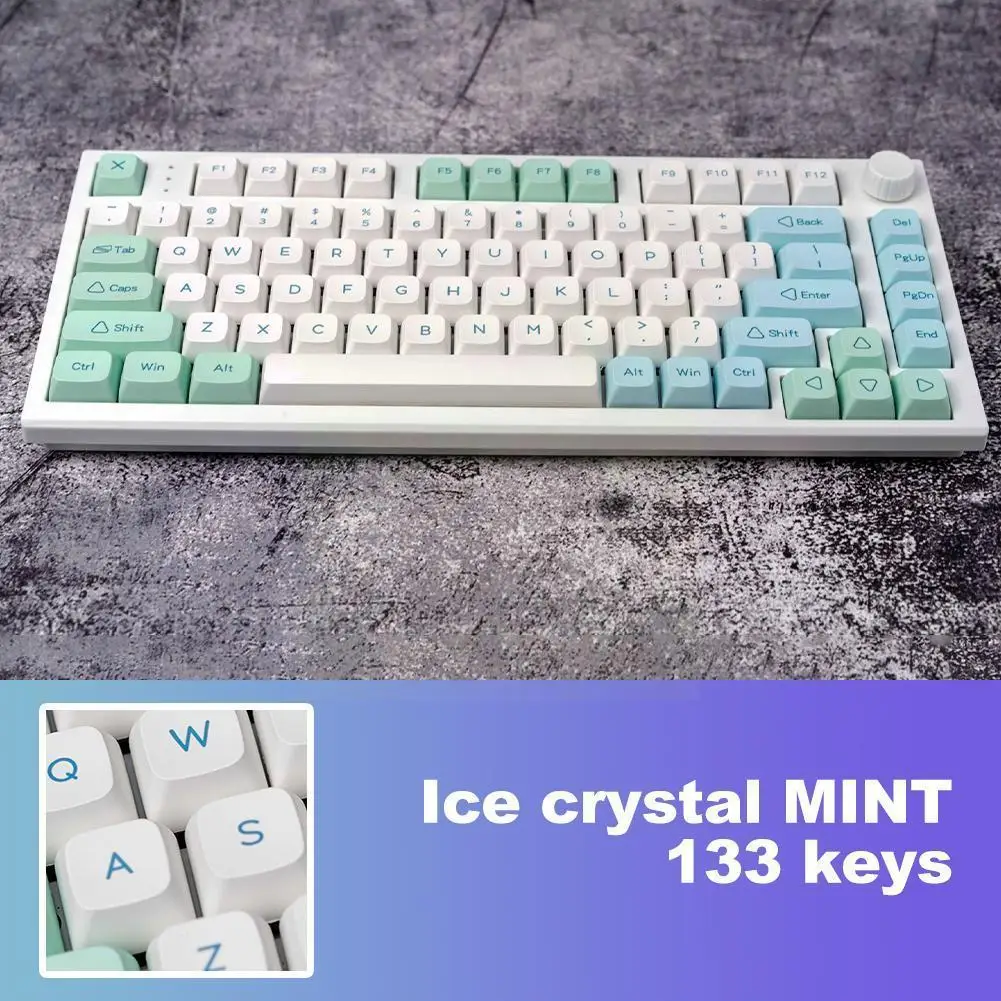 BPT XDA-Cap Chave Mecânica Personalizada, Ice Crystal Mint, Dye-Sub, Inglês, 61, 63, 64, 68, 75, 84, 87, S2b4