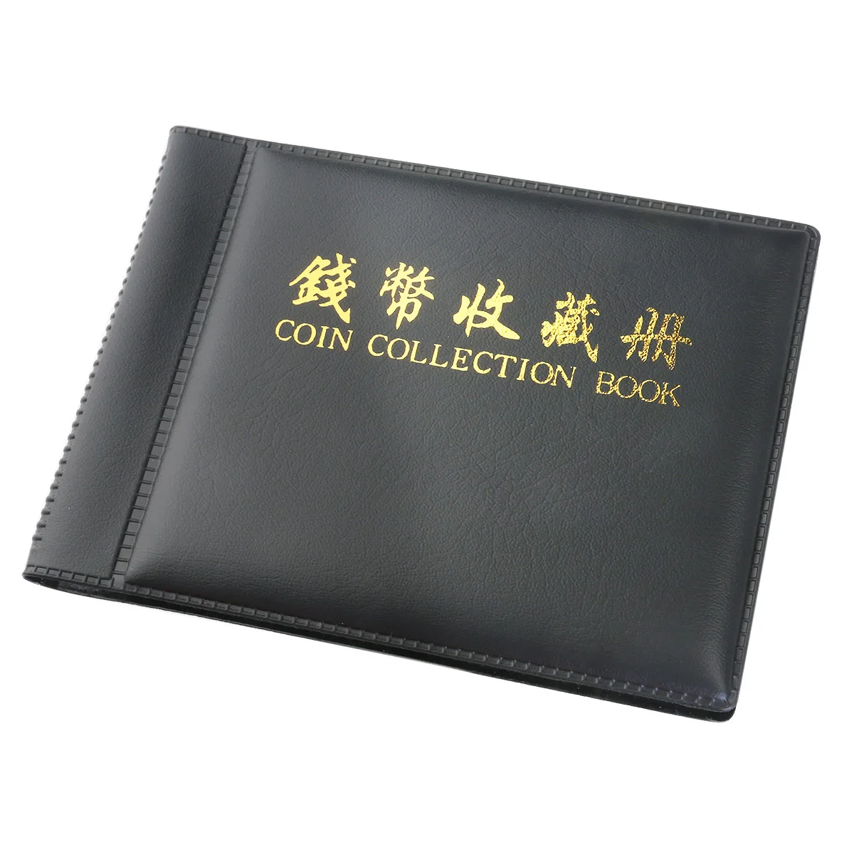 

60 Pockets Coin Collection Album 10 Pages Black PU Cover OPP Page Small Size Portable For Coins Caps Tokens Medallions Badges