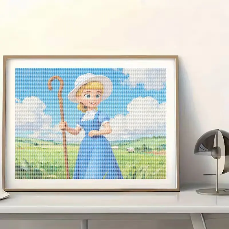1PC Kit Lukisan Berlian Toy Story Bo Peep, Seni Berlian 5D Full Drill Karakter Gadis Peternak Kartun, Sulaman Mosaik DIY untuk Anak-Anak