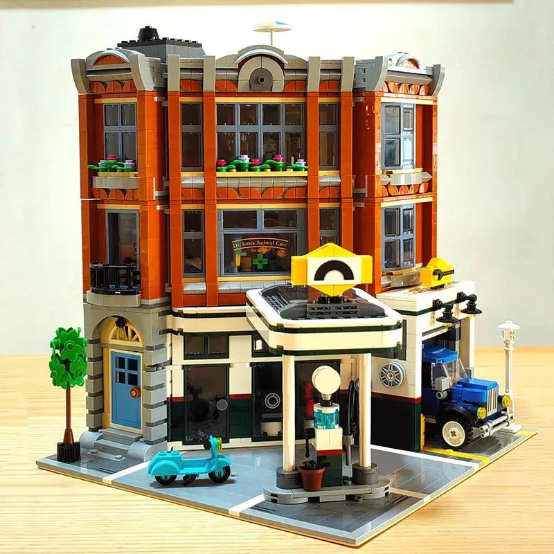 

2569pcs Construction Street Scene Series Auto Repair Shop Adult Assemble Building Blocks Children's Toy Birthday Christmas Gift