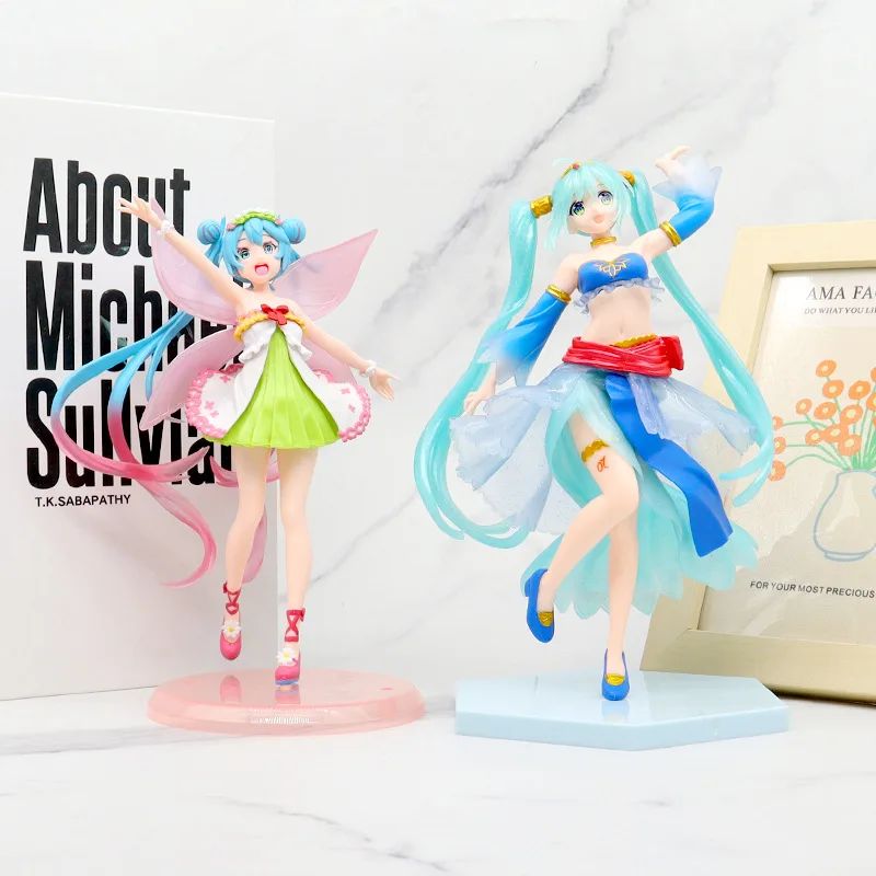 Hatsune Miku figura Anime Hatsune Miku modello carino due dimensioni ornamenti Desktop Cartoon Girl Doll giocattolo per bambini regalo in scatola