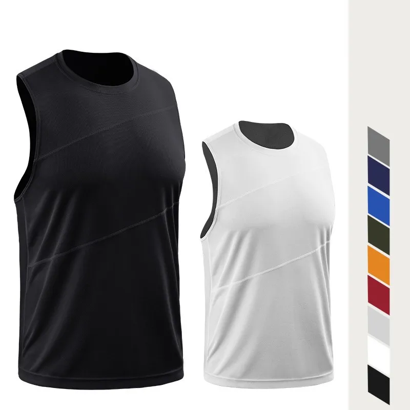 Adult Men Women Running Outdoor Shirts Tight Gym Tank Top Fitness Sleeveless T-shirts Sport Exercise Basketball Vest Clothes V54