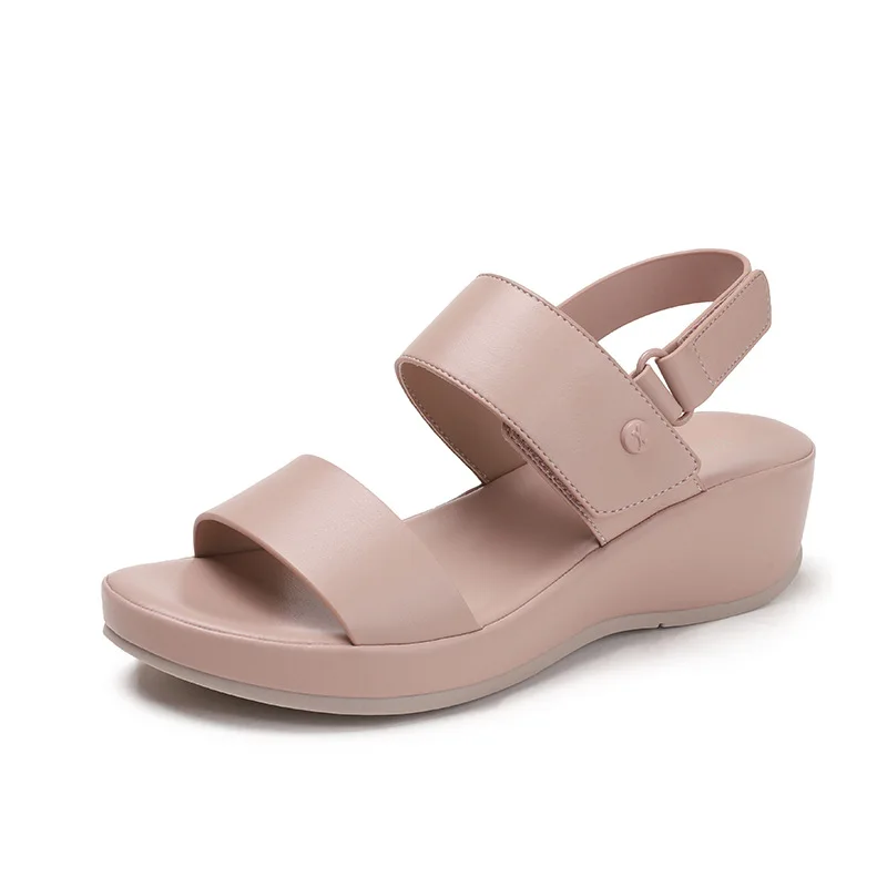 2024 Summer New Fashion Pink Black Versatile Comfortable 5 CM Wedge Heel Casual Thick Sole Middle Heel Women's Sandals ZD77-3