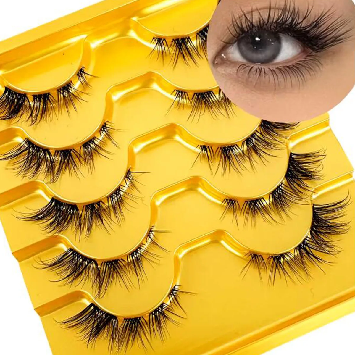 Segmented Lashes Manga Lashes 3D Clear Band Lashes Natural Look Wispy Mink Eyelashes Fluffy Cat Eye Lashes individual Eyelashes