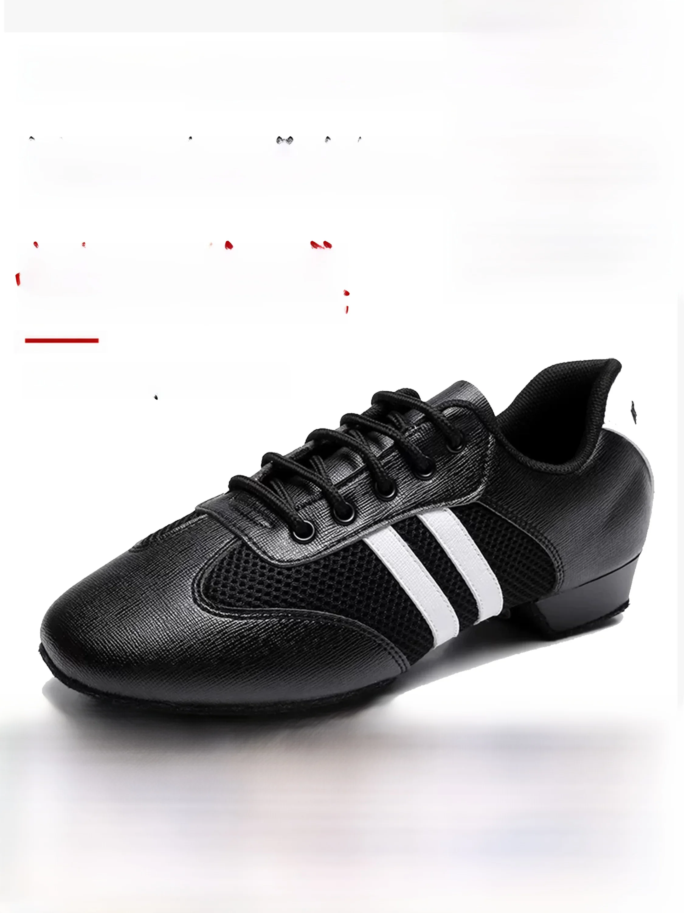 kc-latin-dance-teacher-shoes-women's-low-heel-soft-bottom-breathable-mesh-practice-belted-training-dance-shoes-casual-sporty