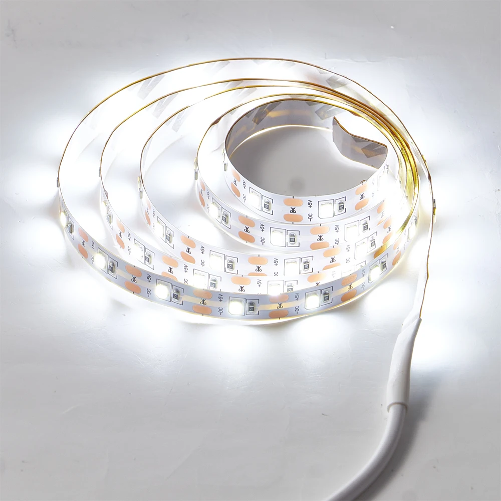 Pir 5V Dc Usb Bewegingssensor Kast Achtergrondverlichting Slaapkamer Keuken Led Strip Aan Uit Sensor Licht Diode Verlichting Dubbelzijdig Tape