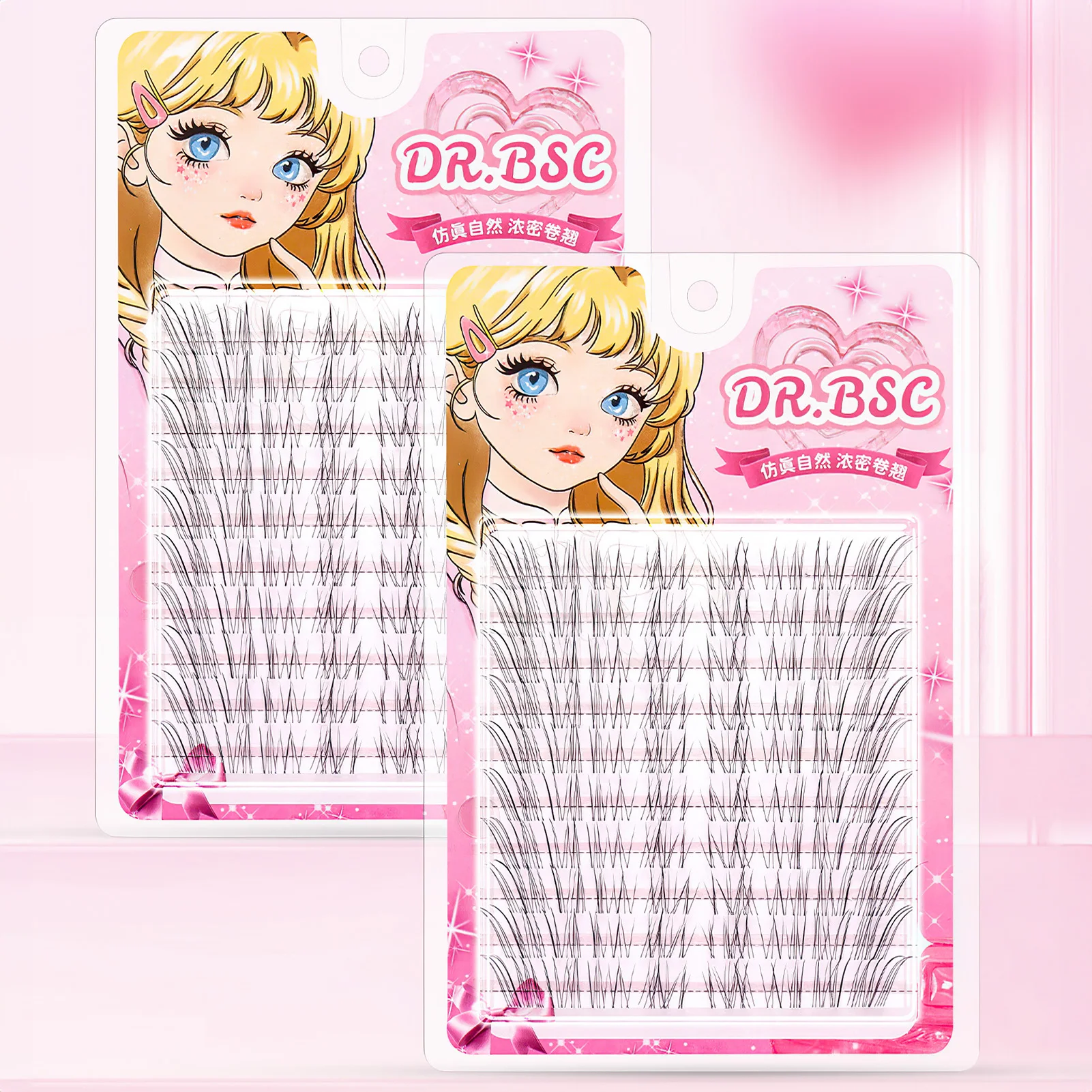 Ciglia finte ultra sottili e morbide in volpe Ciglia finte naturali e sottili per l'estensione delle ciglia finte in stile coreano con look per gli occhi della bambola