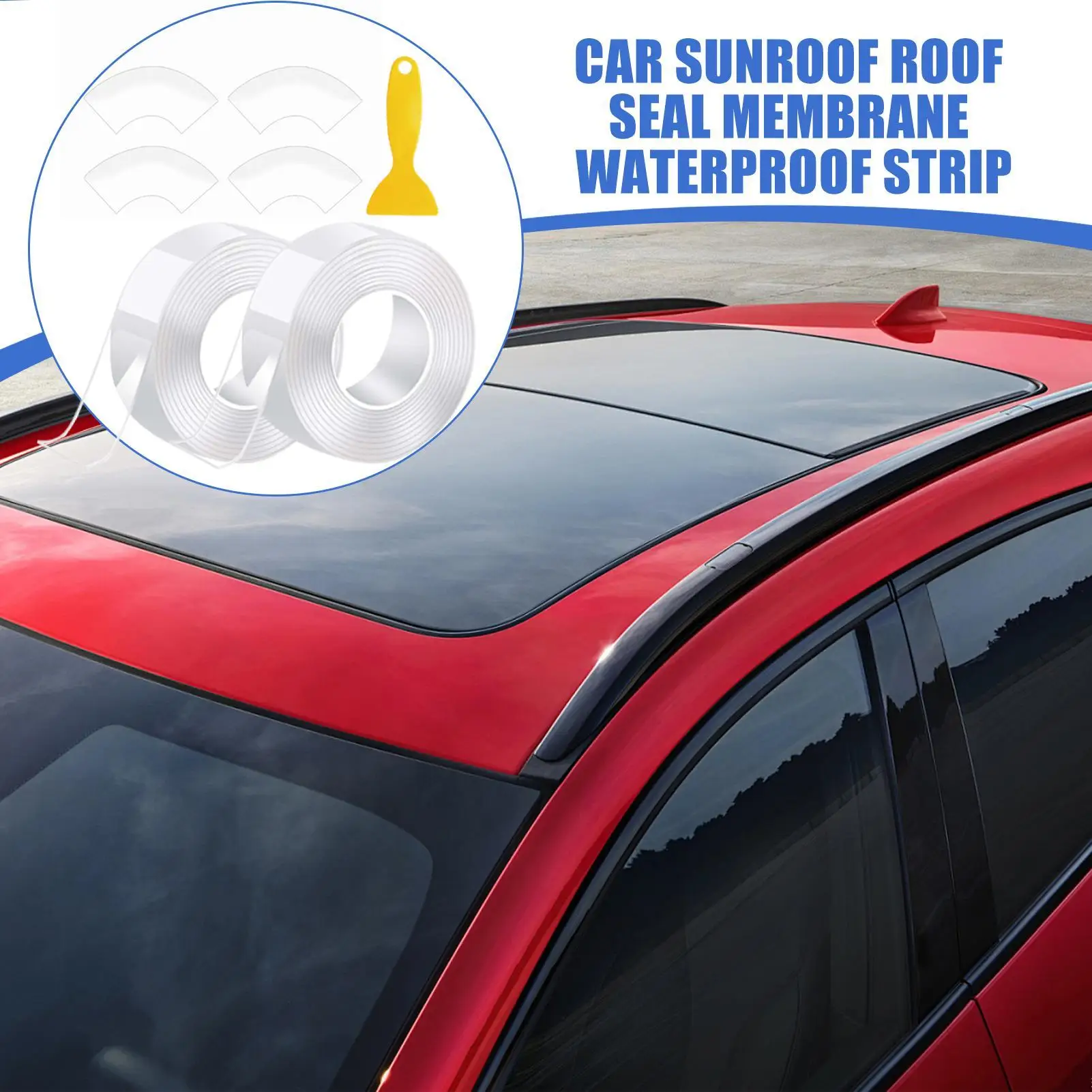 

Waterproof Sunroof Tape Rainproof Car Weather Stripping Roof Tape Weather-Resistant Automotive Repair Strip For Cold Weather