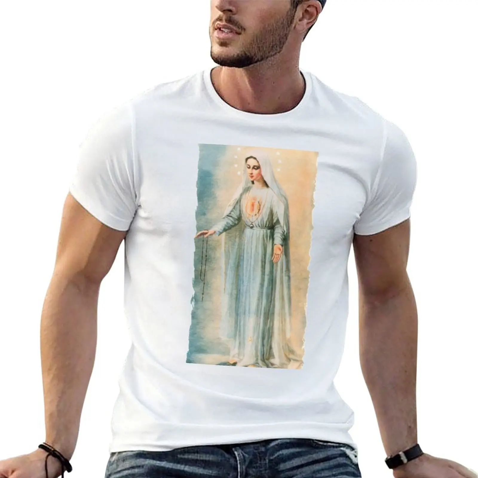 Our Lady Fatima T-Shirt essential t shirt cotton t shirts man 100% T-Shirt