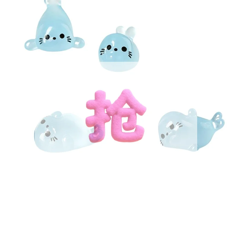 10 Pcs Glow In The Dark Mini Seal Figurines Resin Sea Animals For DIY Craft Home Decoration Supplies