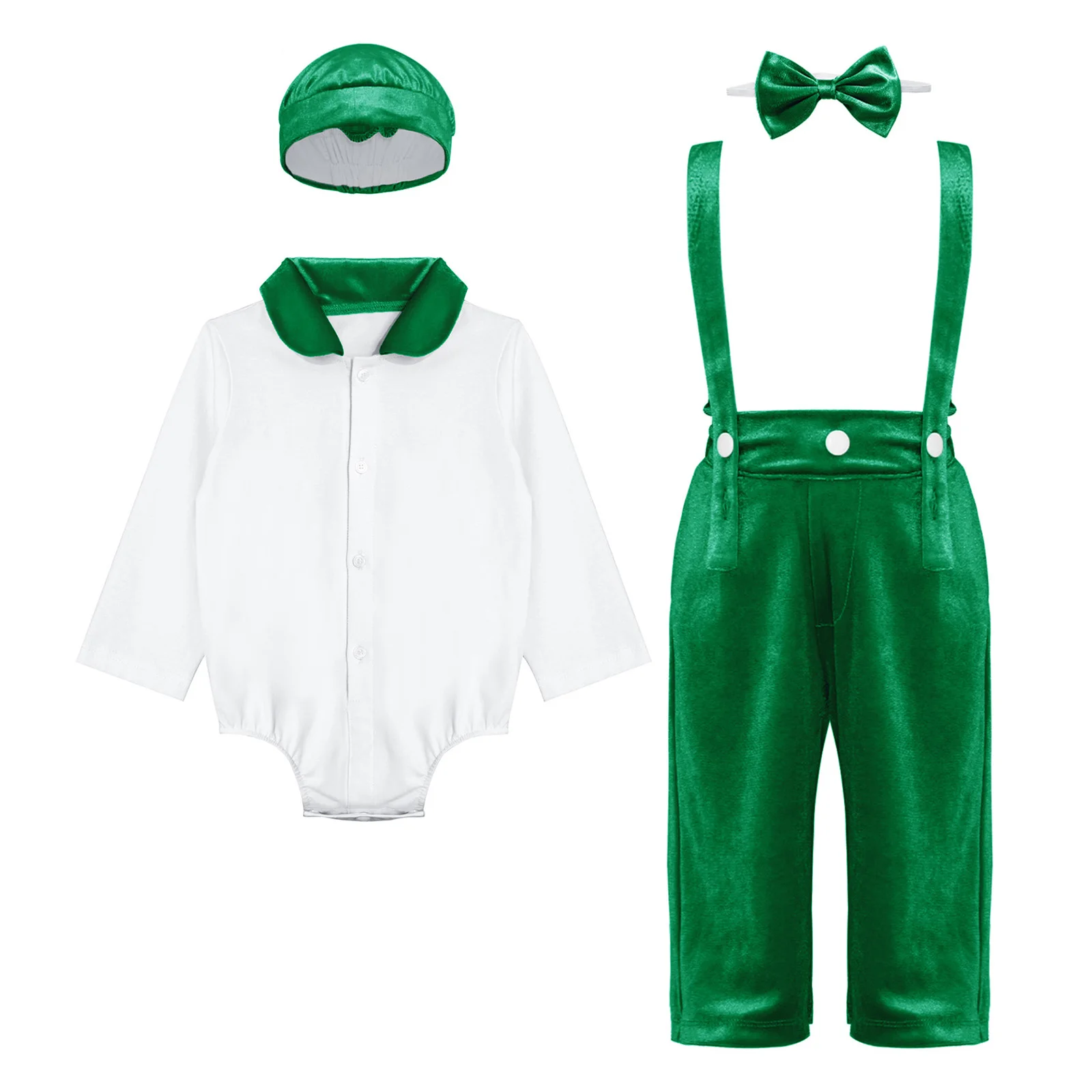 الوليد طفل بنين عيد الميلاد الزفاف السادة دعوى طويلة الأكمام رومبير ربطة قبعة المخملية وزرة التعميد التصوير الملابس