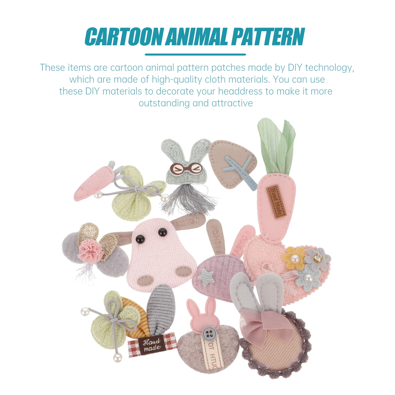 

24Pcs Cartoon Animal Hairpin Patches DIY Hair Clip Accessories Creative Craft Material for Kids Girls Party Festival Handmade