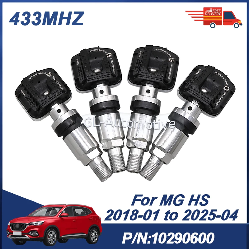 1/4 Stück TPMS-Sensor für MG HS 2018-2025 Reifendruckkontrollsensor 10290600 433MHZ