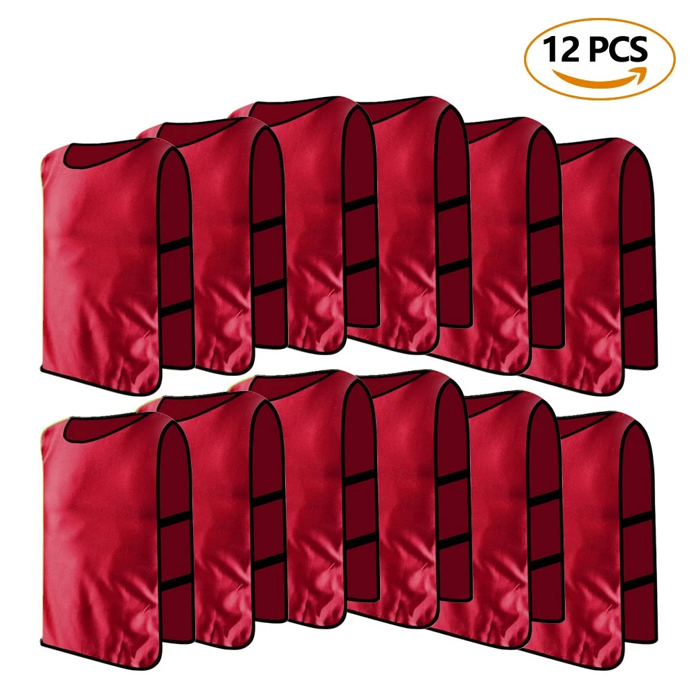 12 Pack Jerseys Bibs Breathable Adults Football Scrimmage Training Vests for Volleyball Soccer