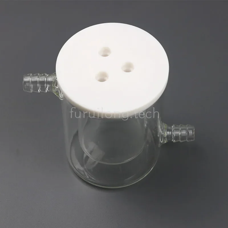

50-200ml Borosilicate Double-layer Water Bath Electrolysis Cell, Unsealed Chemical Electrolysis Reaction Cell with Cover