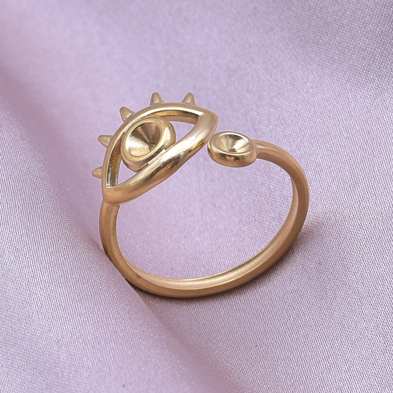 6 teile/los Vergoldet Edelstahl Basis Ringe Einstellungen DIY Blank Knuckle Ringe für Frauen Schmuck Charms Nie Verblassen Großhandel – Detail 4