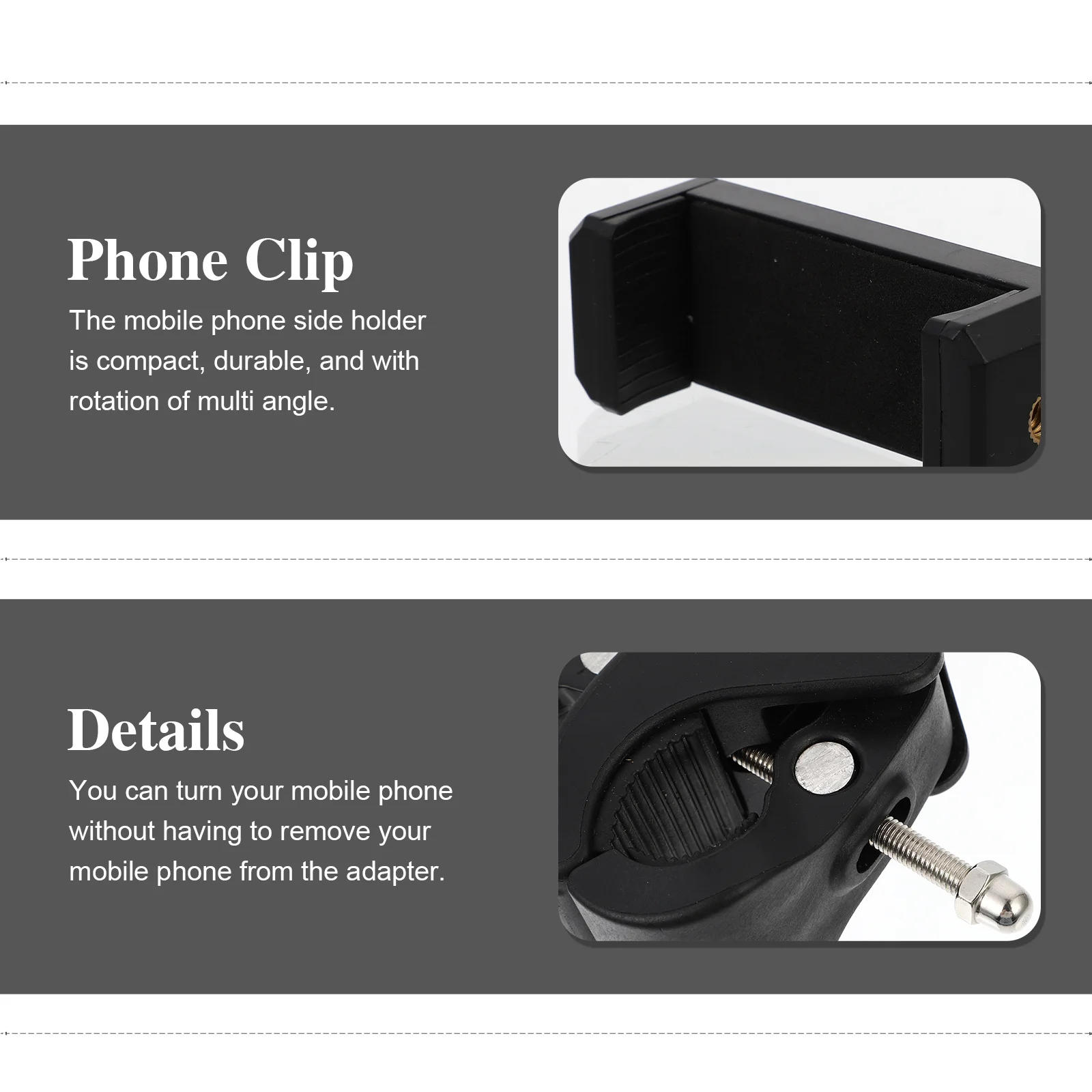 

2pcs /Set Phone Clip Bracket Mount For Bicycles Camera Support 360 Rotation Multi-Angle Shoot Tripod Rod 15-36Mm Anti-Slip